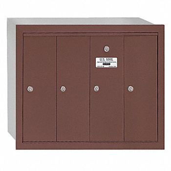 SALSBURY INDUSTRIES Vertical Mailbox 4 Doors Bronze, 3YNW3