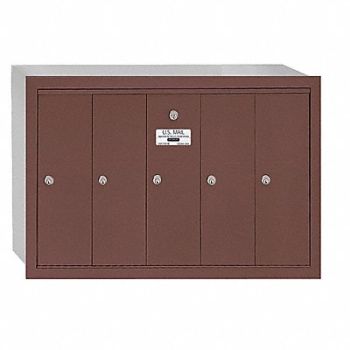 SALSBURY INDUSTRIES Vertical Mailbox 5 Doors Bronze, 3YNW4