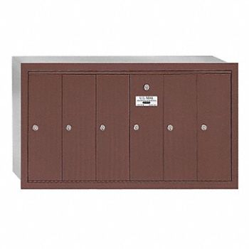 SALSBURY INDUSTRIES Vertical Mailbox 6 Doors Bronze, 3YNW5