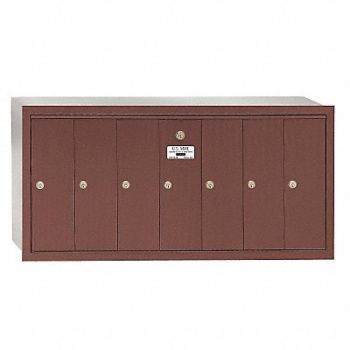 SALSBURY INDUSTRIES Vertical Mailbox 7 Doors Bronze, 3YNW6