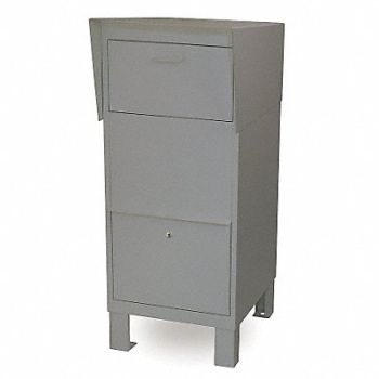 SALSBURY INDUSTRIES D0045 Courier Box Gray, 3YNX4