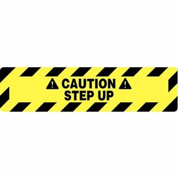 GRAINGER APPROVED Floor Sign Black/Yellow 24 in x 6 in, 3YRU8