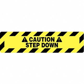 GRAINGER APPROVED Floor Sign Black/Yellow 24 in x 6 in, 3YRW3