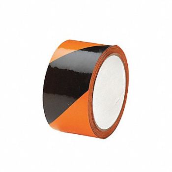 GRAINGER APPROVED E0416 Floor Tape Black/Orange 2 inx54 ft Roll, 3YRX8