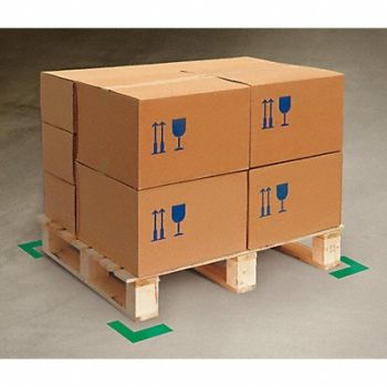 MIGHTY LINE K3730 Floor Tape Green 2 inx6 in L PK100, 3YTF8