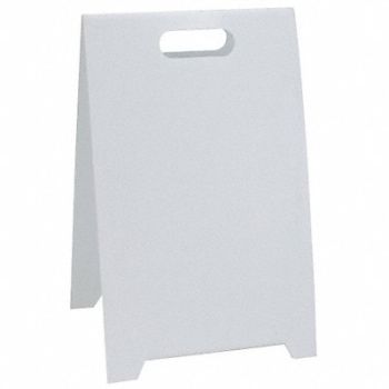 SEE ALL INDUSTRIES Blank Floor Stand Sign White Plastic, 3YTV1