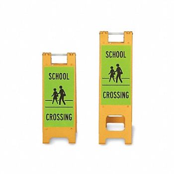 GRAINGER APPROVED School Zone Sign 45 x 13 Green Yellow, 3YVX4