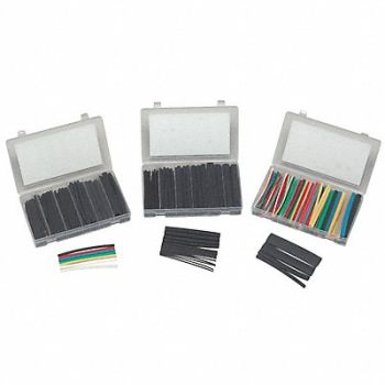PANDUIT Shrink Tubing Kit R Y G B W C B 126 Pc, 3YWT4