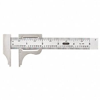 GENERAL Vernier Caliper 4 In SS 1/16 1/32 Grad, 3YWP8