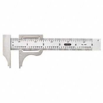 GENERAL Vernier Caliper 4 In SS 1/16 1mm Grad, 3YWR2