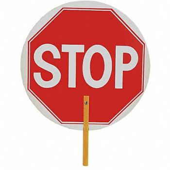 GRAINGER APPROVED Paddle Sign Stop/Stop Plastic, 3YWU1