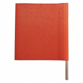 GRAINGER APPROVED Handheld Warning Flag Fluorescent Orange, 3YWZ1