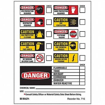 BRADY Secondary Label 6 in W PK100, 3YYW6