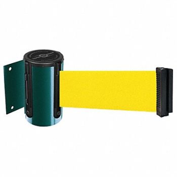 TENSABARRIER D0094 Belt Barrier Green Belt Color Yellow, 3ZAE4