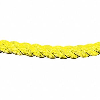 LAWRENCE METAL Barrier Rope 1-1/2 In x 6 ft Yellow, 3ZAE9