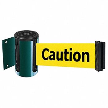 TENSABARRIER D0095 Belt Barrier Green Belt Color Yellow, 3ZAF3