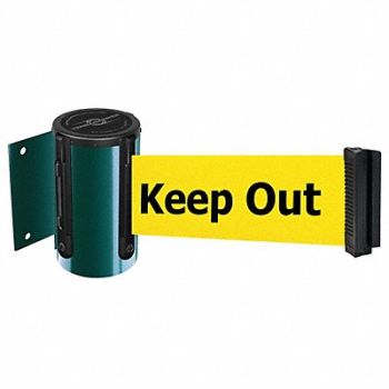 TENSABARRIER D0095 Belt Barrier Green Belt Color Yellow, 3ZAF9
