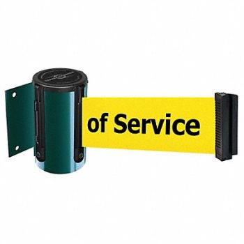 TENSABARRIER D0095 Belt Barrier Green Belt Color Yellow, 3ZAG2