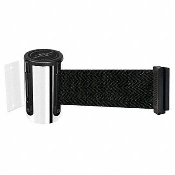 TENSABARRIER D0096 Belt Barrier Chrome Belt Color Black, 3ZAG4