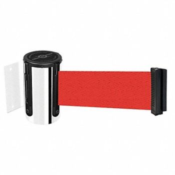 TENSABARRIER D0096 Belt Barrier Chrome Belt Color Red, 3ZAH1