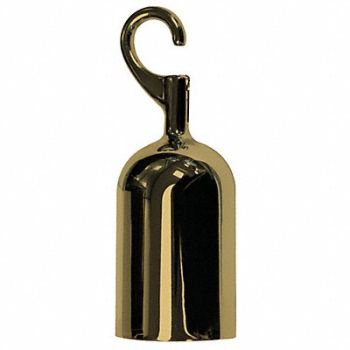 LAWRENCE METAL Post Rope Hook End Polished Brass, 3ZAH4