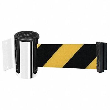 TENSABARRIER D0096 Belt Barrier Chrome Belt Yellow/Black, 3ZAH5