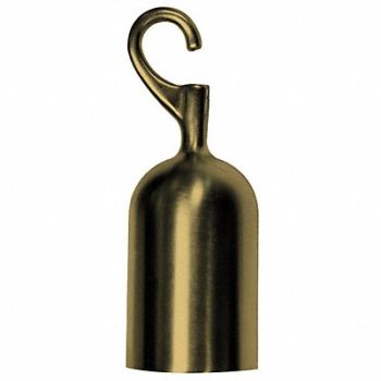 LAWRENCE METAL Post Rope Hook End Satin Brass, 3ZAH6