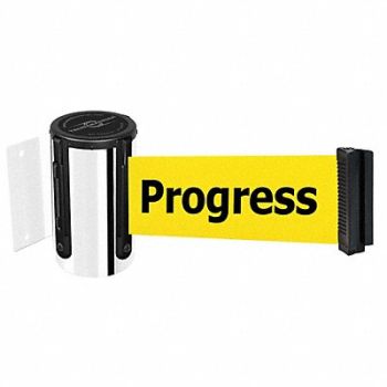 TENSABARRIER D0097 Belt Barrier Chrome Belt Color Yellow, 3ZAH9