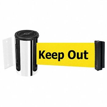 TENSABARRIER D0097 Belt Barrier Chrome Belt Color Yellow, 3ZAJ1