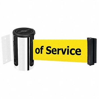 TENSABARRIER D0097 Belt Barrier Chrome Belt Color Yellow, 3ZAJ2