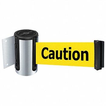 TENSABARRIER D0097 Belt Barrier Chrome Belt Color Yellow, 3ZAJ9