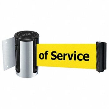 TENSABARRIER D0097 Belt Barrier Chrome Belt Color Yellow, 3ZAK4