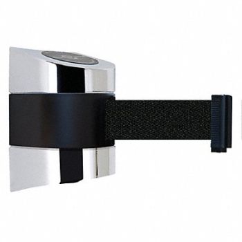 TENSABARRIER D0101 Belt Barrier Chrome Belt Color Black, 3ZAL7