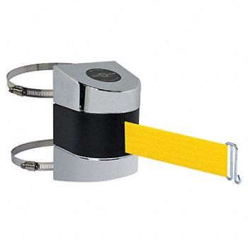 TENSABARRIER D0107 Belt Barrier Chrome Belt Color Yellow, 3ZAP2