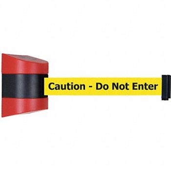 TENSABARRIER D0104 Belt Barrier Red Belt Color Yellow, 3ZAR8