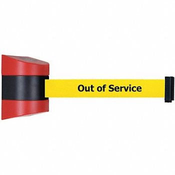 TENSABARRIER D0104 Belt Barrier Red Belt Color Yellow, 3ZAT3