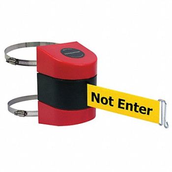 TENSABARRIER D0111 Belt Barrier Red Belt Color Yellow, 3ZAU1