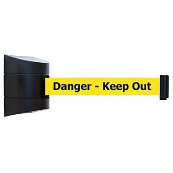 TENSABARRIER D0104 Belt Barrier Black Belt Color Yellow, 3ZAV6