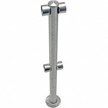 TENSABARRIER Adapta-Rail Center Post Polished Chrome, 3ZCC5