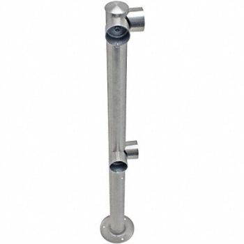 TENSABARRIER Adapta-Rail Corner Post Polished Chrome, 3ZCC7