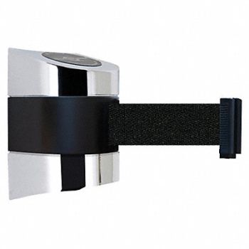 TENSABARRIER D0114 Belt Barrier Chrome Belt Color Black, 3ZCF4