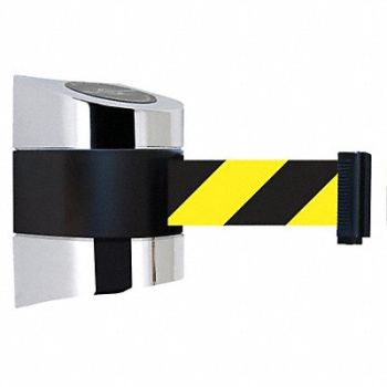 TENSABARRIER D0114 Belt Barrier Chrome Belt Yellow/Black, 3ZCF9