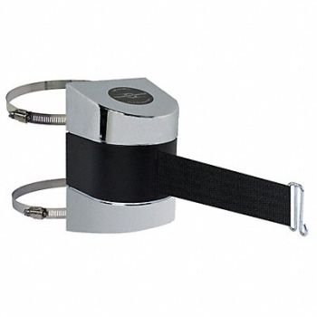 TENSABARRIER D0121 Belt Barrier Chrome Belt Color Black, 3ZCG6