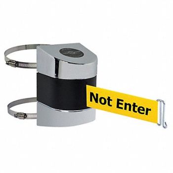 TENSABARRIER D0122 Belt Barrier Chrome Belt Color Yellow, 3ZCH3