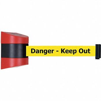TENSABARRIER D0117 Belt Barrier Red Belt Color Yellow, 3ZCJ8