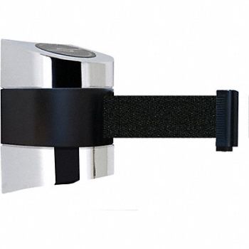 TENSABARRIER D0127 Belt Barrier Chrome Belt Color Black, 3ZCW6