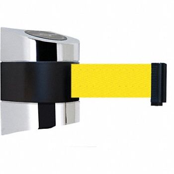 TENSABARRIER D0127 Belt Barrier Chrome Belt Color Yellow, 3ZCW8