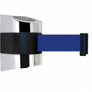 TENSABARRIER D0127 Belt Barrier Chrome Belt Color Blue, 3ZCX1