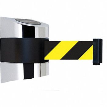 TENSABARRIER D0127 Belt Barrier Chrome Belt Yellow/Black, 3ZCX2