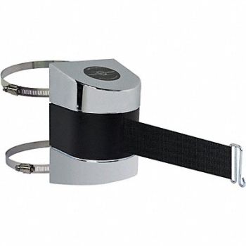TENSABARRIER D0134 Belt Barrier Chrome Belt Color Black, 3ZCX8